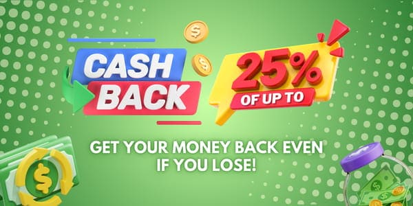 Mobile gaming promotional banner with a phone interface